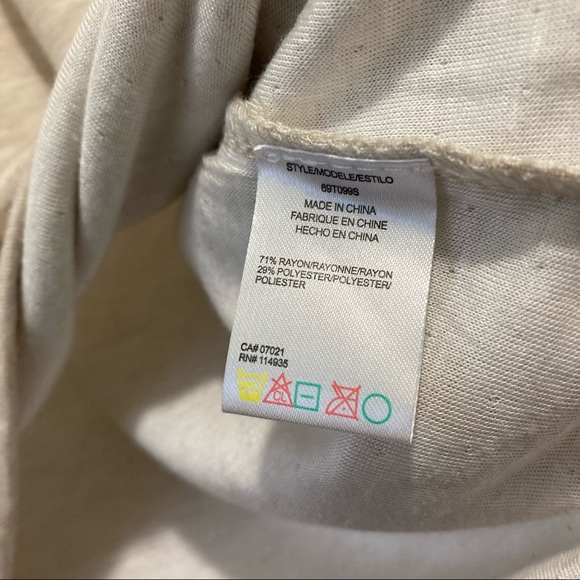 Peplum Sleeve Heathered Oatmeal Rayon Blend Top from Cloth by RD Size M BNWT - Picture 6 of 9